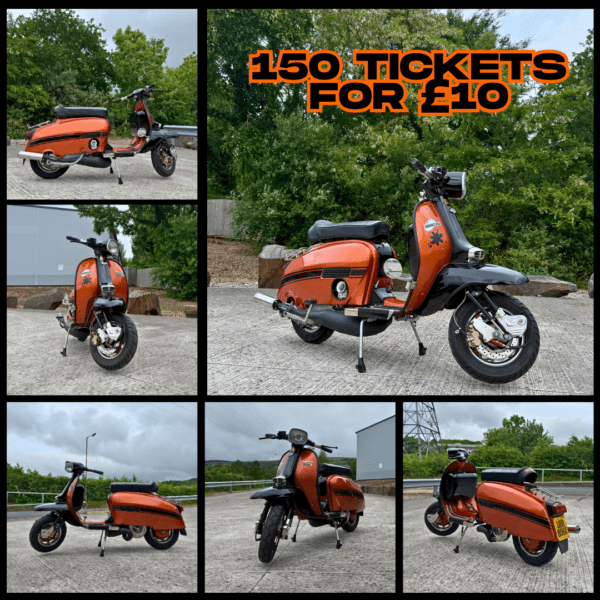 KEN GARDINER FROM STONEHAVEN WITH TICKET NUMBER 129957 WINS Lambretta GP TS1 Old School Street Racer - Thursday 29th May