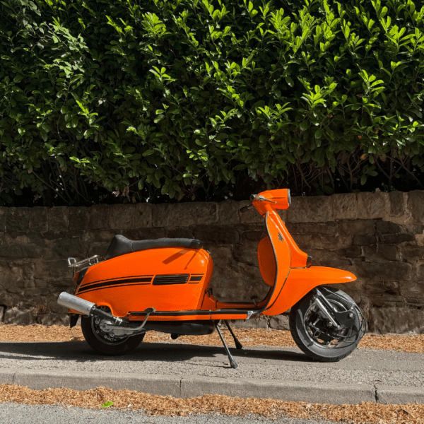 Richard Cowie from Aberdeen Ticket Number 3389 Orbit Orange Lambretta GP 125 with RB200 Engine - Thursday 8th May
