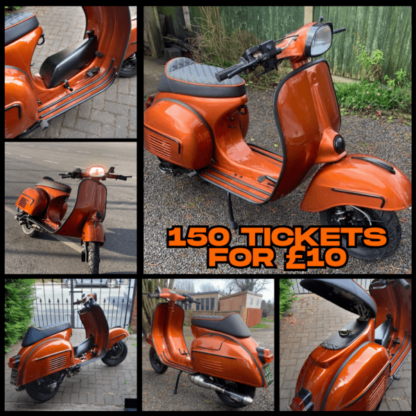 DAVID FRENCH FROM MERSEYSIDE WITH TICKET NUMBER 157678 WINS Full Custom 1969 Vespa with Quattrini M-244 Engine - Thursday 29th May