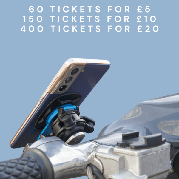 Tim Keene with Ticket number 1331 Wins Stickyfeatures Classic Lambretta Phone Mount Kit – Monday 19th May