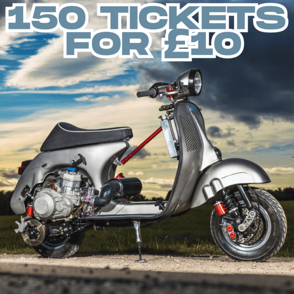 Julie Dyl from Bridlington with Ticket Number 159319 Wins 46 BHP One Off Kart Engined Vespa - Monday 26th May