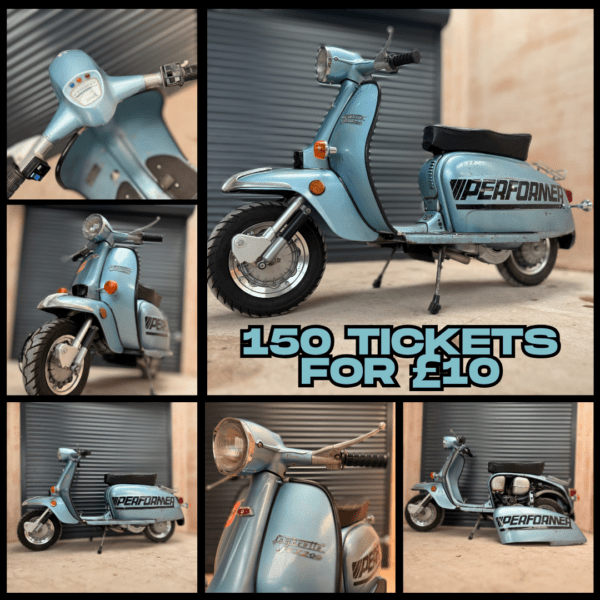 James Trenchard from Stockton on Tees with Ticket Number 134983 Wins 1979 Rare USA Spec Lambretta Jet 200 'Performer' - Monday 2nd June