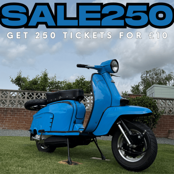 Kevin Cromwell from Swindon with Ticket Number 160694 Wins Lambretta LI 125 Special with Mugello 198 in Riviera Blue - Thursday 5th June