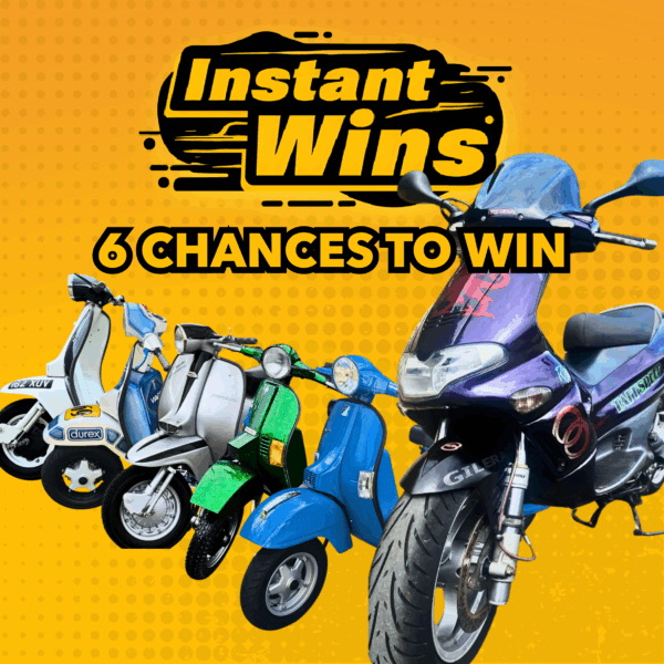 Instantly win 1 of 6 scooters including Vespa and Lambretta